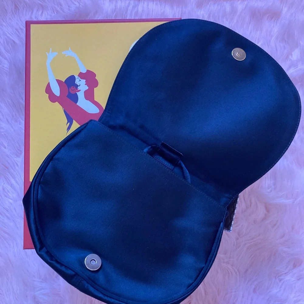 Stuart Weitzman Vintage Black Satin Purse - Picture 3 of 11